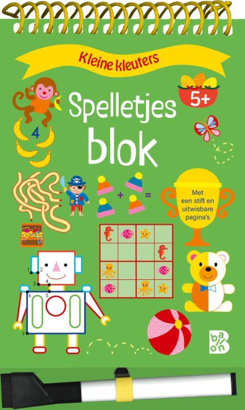 Omslag van boek: Spelletjesblok met viltstift 5+