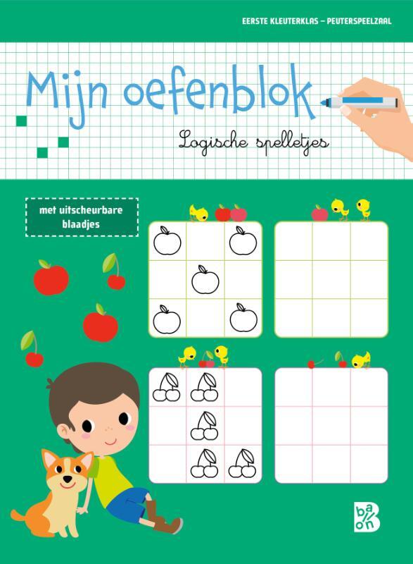 Omslag van boek: Mijn oefenblok: Logische spelletjes (Eerste kleuterklas - Peuterspeelzaal)