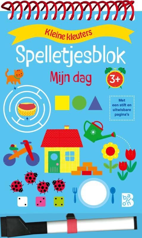 Omslag van boek: Spelletjesblok met viltstift 3+ Mijn dag