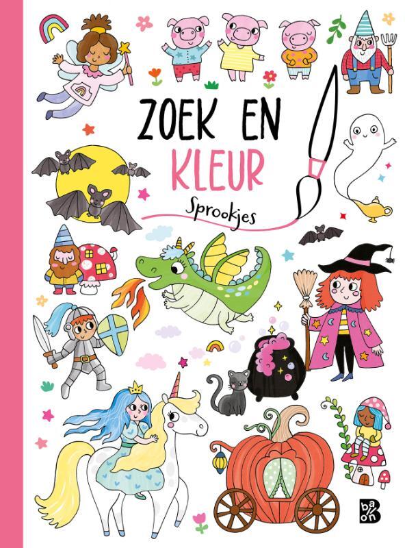 Omslag van boek: Zoek en kleur Sprookjes