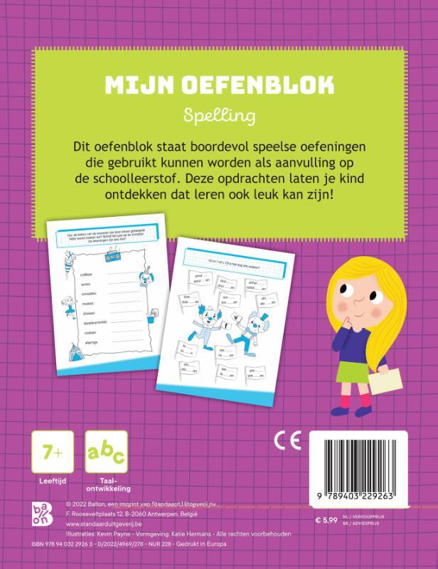 2de leerjaar/groep 4Mijn oefenblok Spelling 2