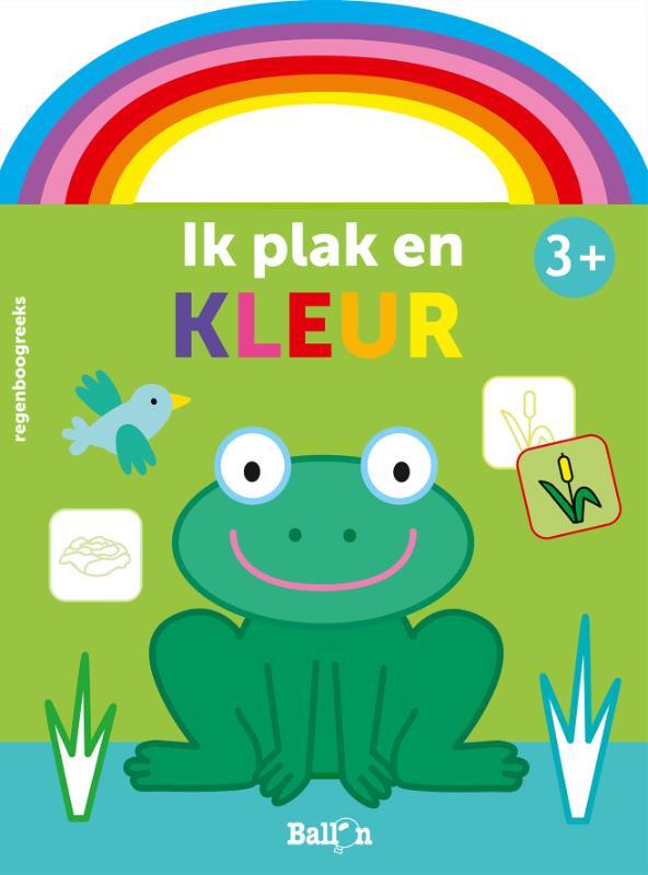 Omslag van boek: Ik plak en kleur 3+ (kikker groen)