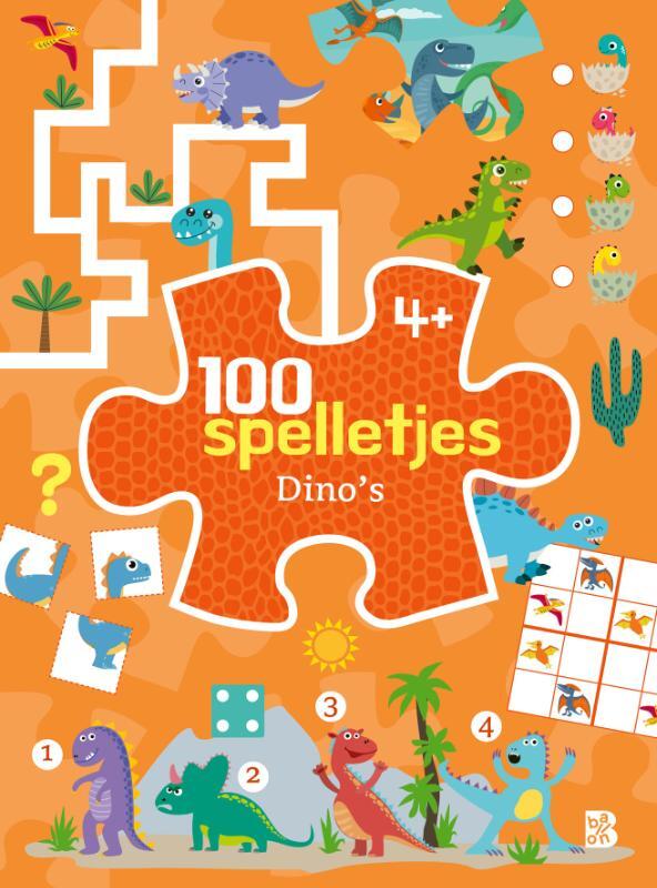 Omslag van boek: 100 spelletjes Dino's
