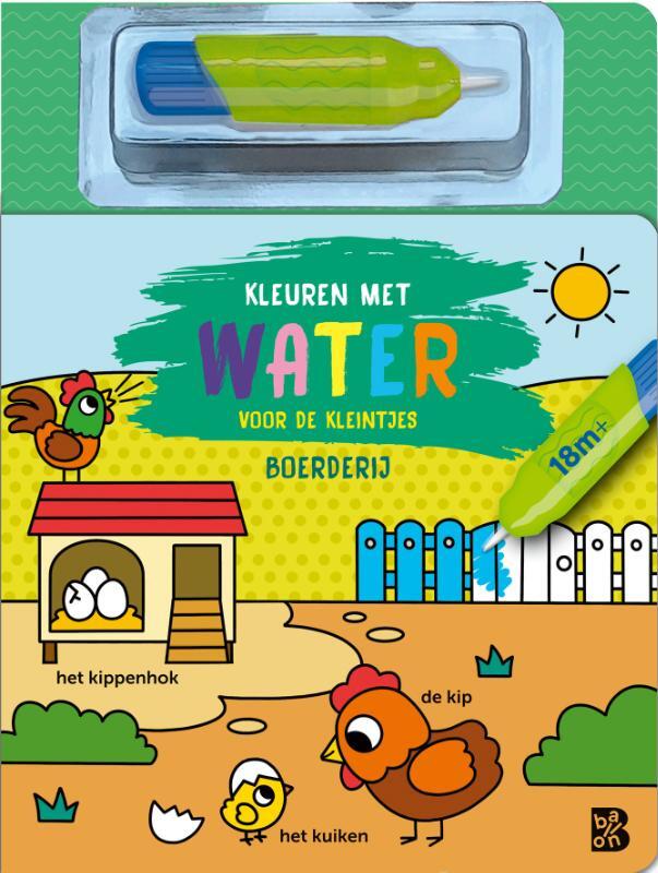 Omslag van boek: Kleuren met water voor de kleintjes: Boerderij 18m+
