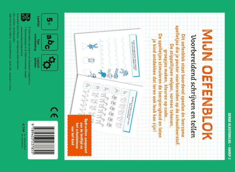 Mijn oefenblok: Voorbereidend schrijven en tellen 2