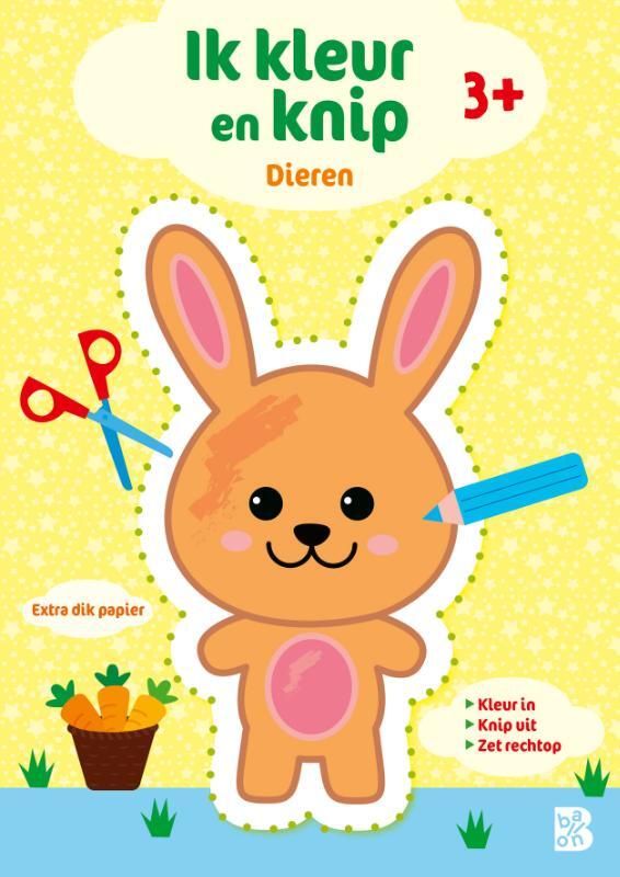 Omslag van boek: Ik kleur en knip: Dieren