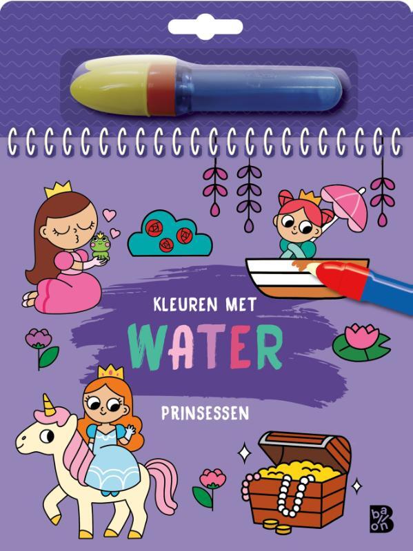 Omslag van boek: Ik kleur met water: Prinsessen