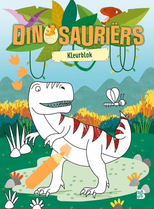 Omslag van boek: Dinosauriërs kleurblok
